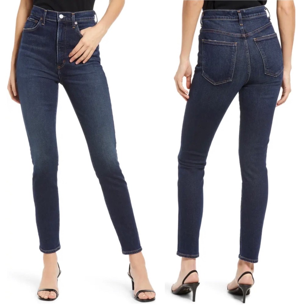 NWOT AGOLDE Pinch Waist Super High Waist Skinny Jeans (stretch) Ovation, Size 28